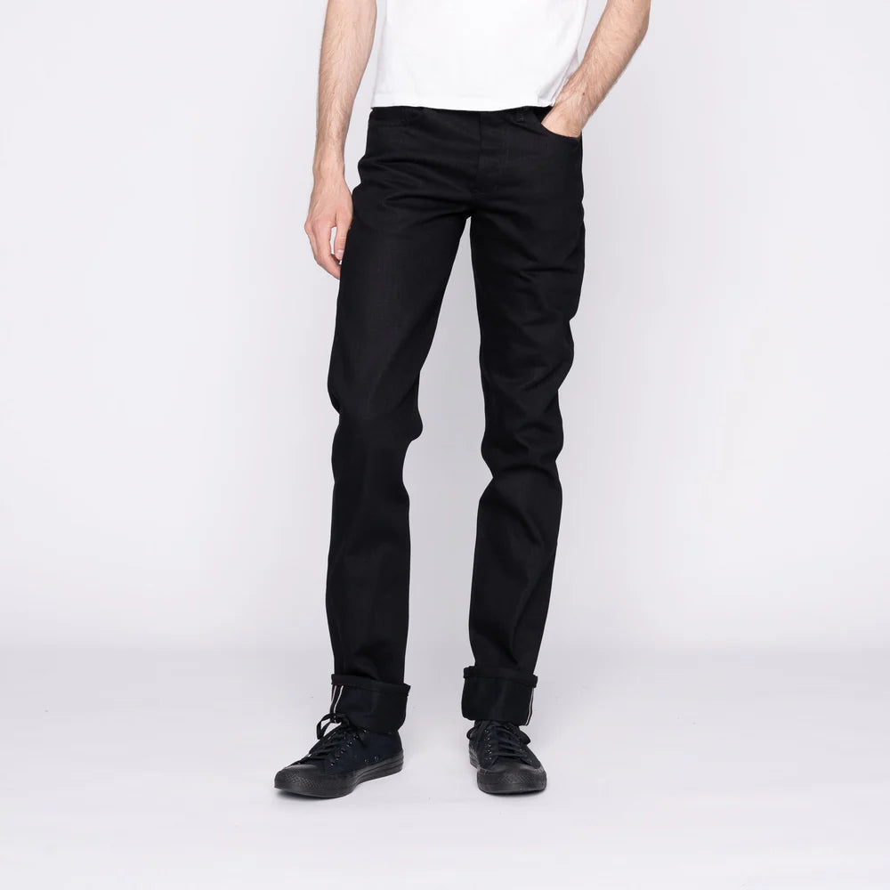Naked and Famous - Weird Guy Solid Black Selvedge