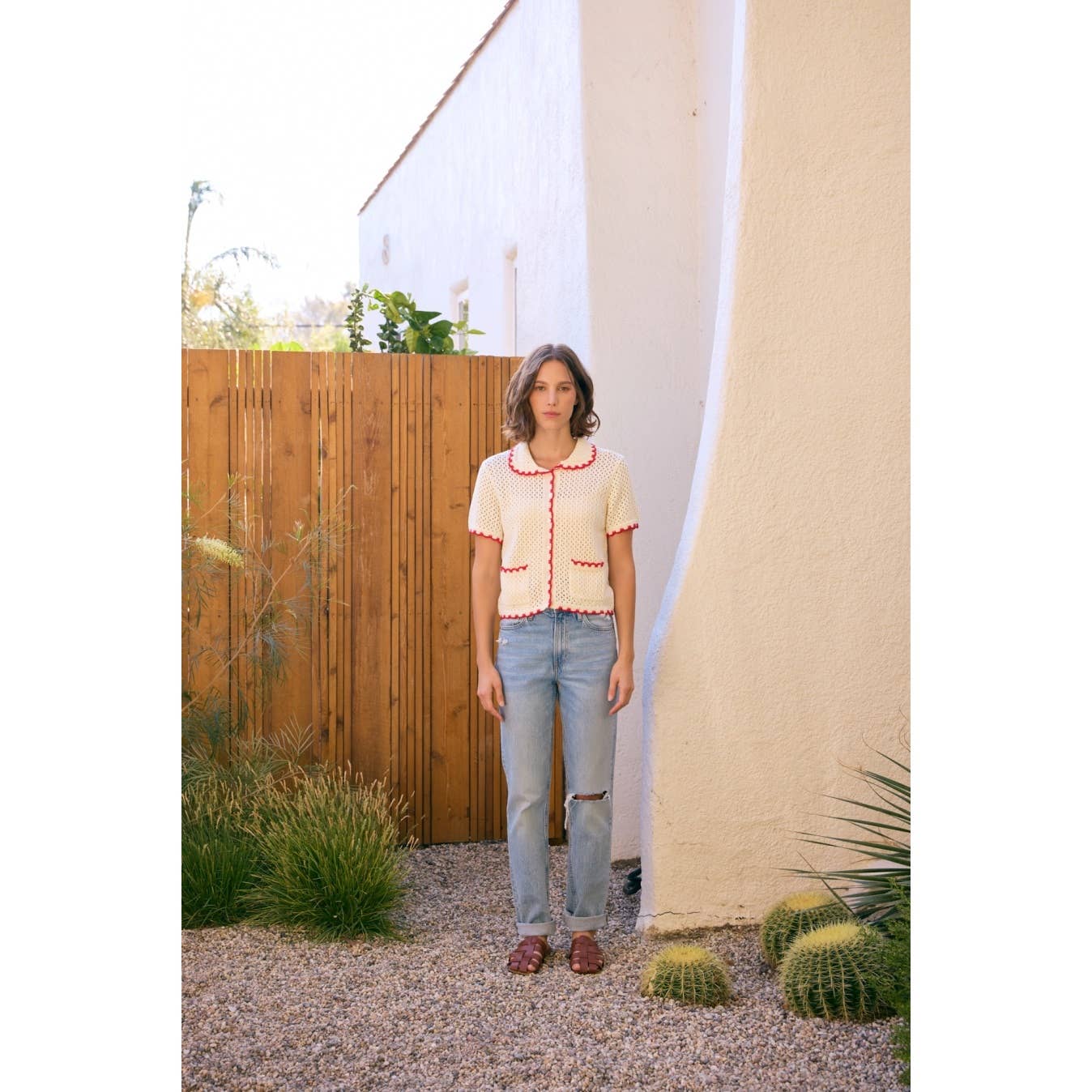 Scallop Button-Down Sweater