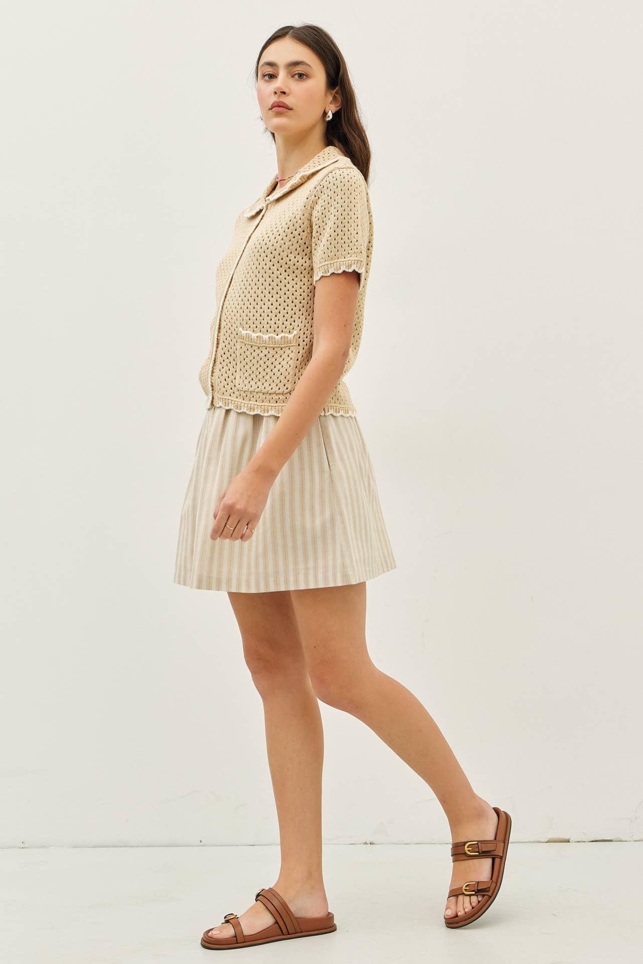Scallop Button-Down Sweater