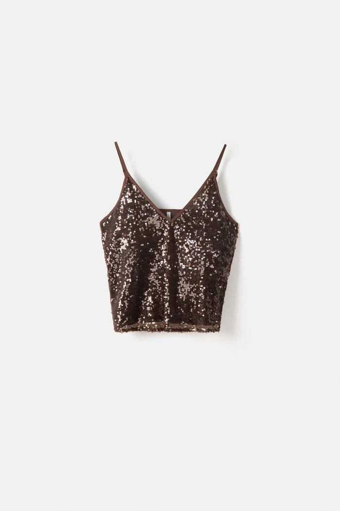 Lanador Hanna Sequin Top