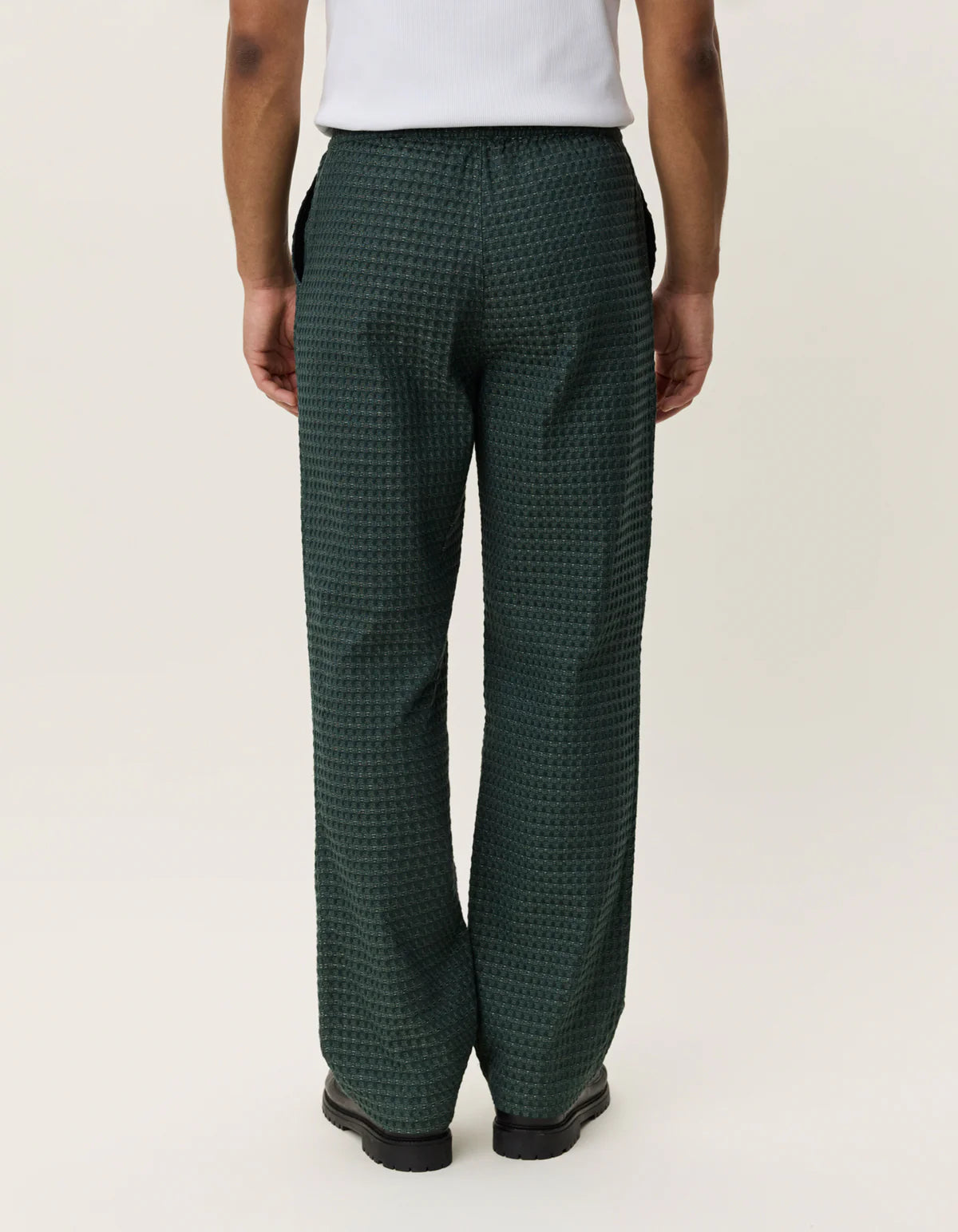 Check Seersucker Casual Pants