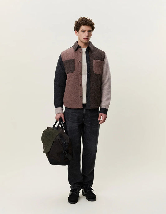 Wool Colourblock Overshirt