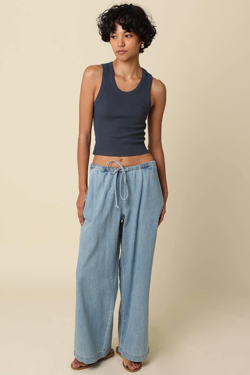 Jane Ribbed Scoop Neck Crop Tank