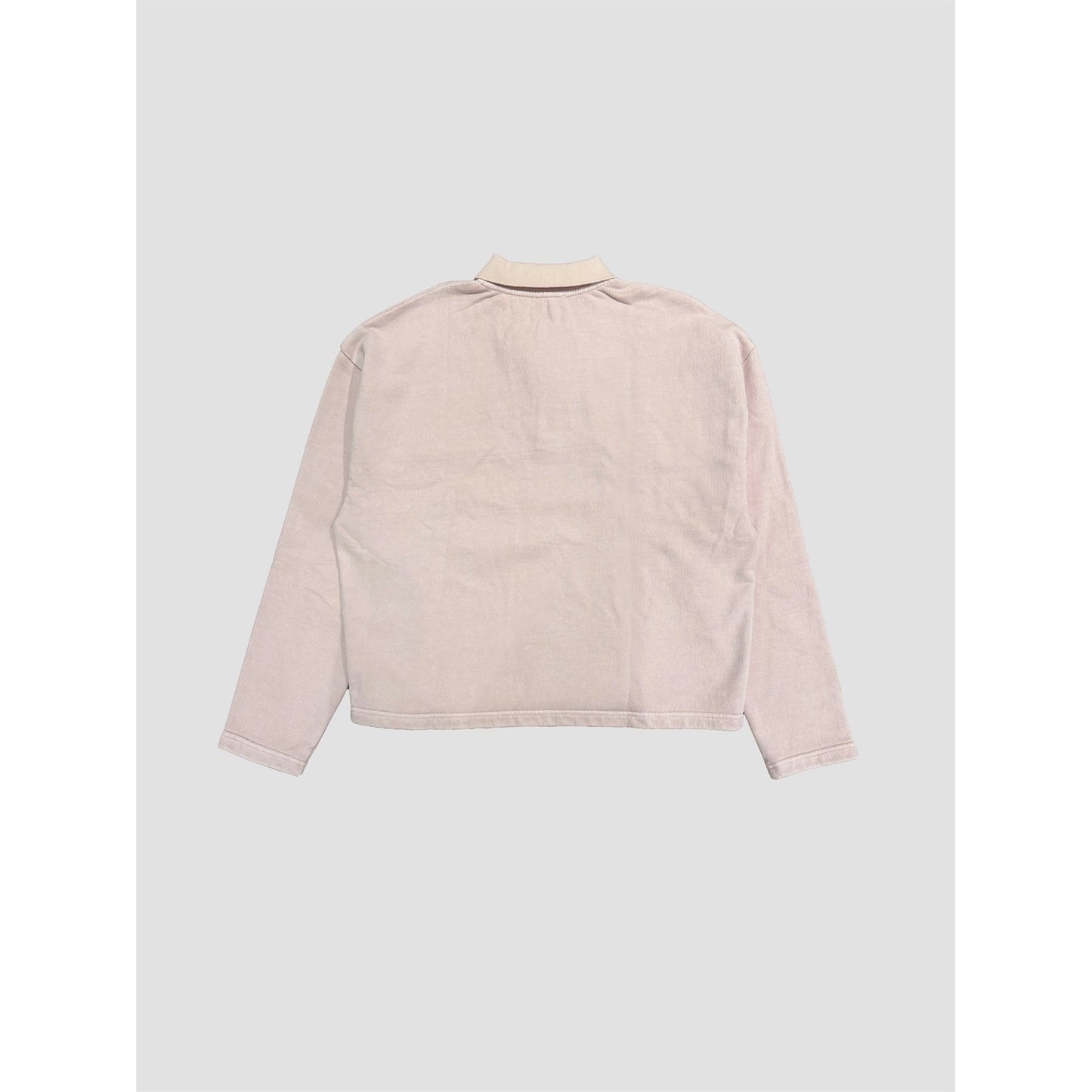 Acid Wash Rugby Style Collared Sweatshirt