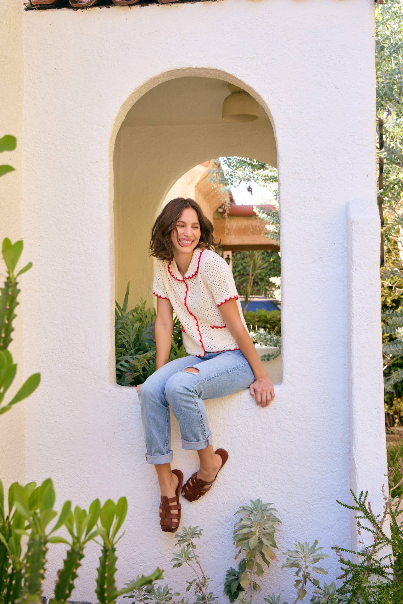 Scallop Button-Down Sweater