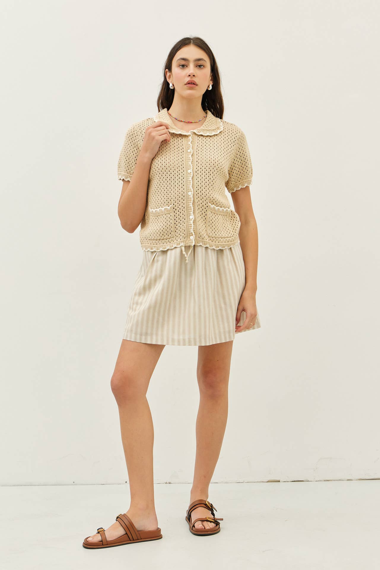 Scallop Button-Down Sweater