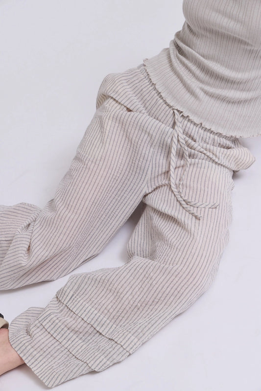 Striped Drawstring Waistband Pants