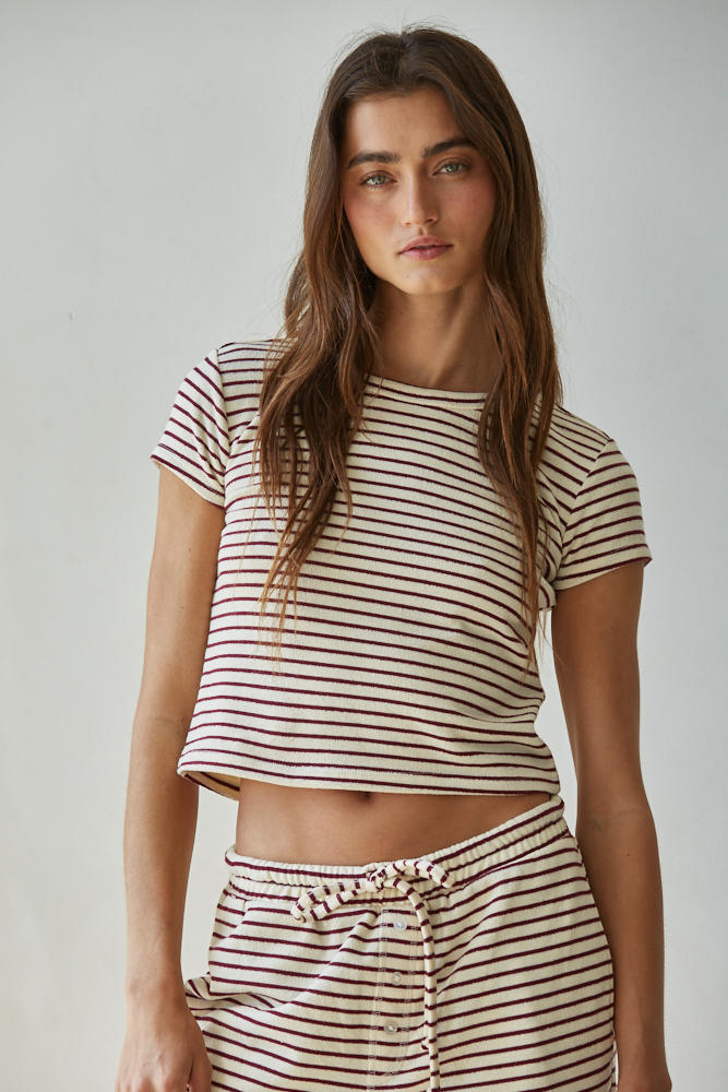 Call Me Striped Cotton Top