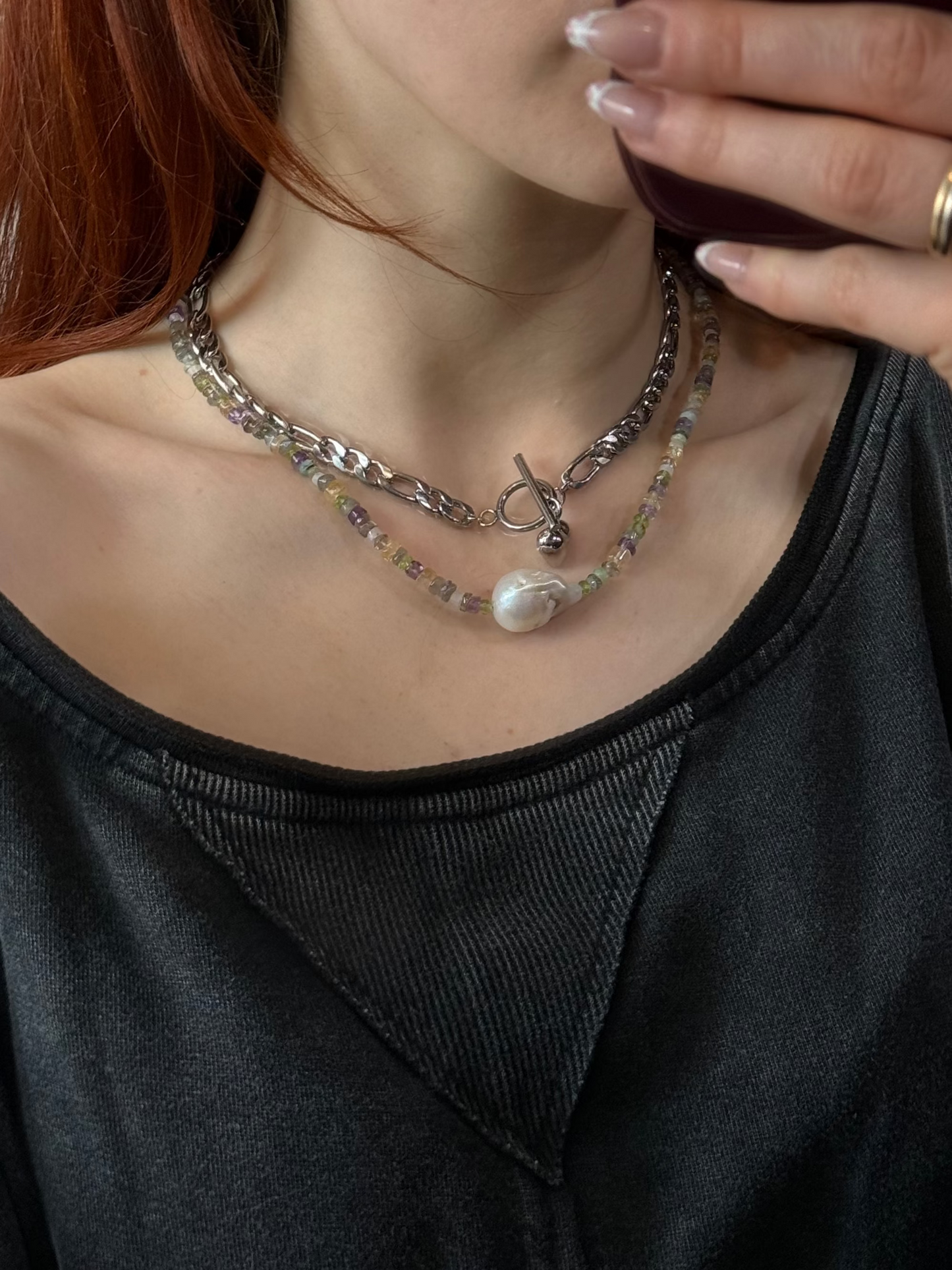 Gena Paige Designs - Heishi Beads and Baroque Pearl