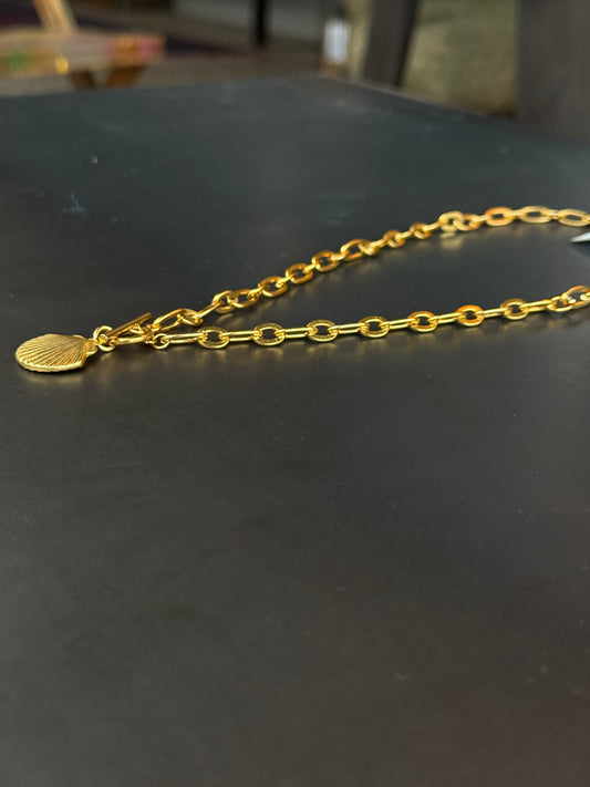 Gena Paige Designs - Essie Gold Toggle Sea Shell Necklace