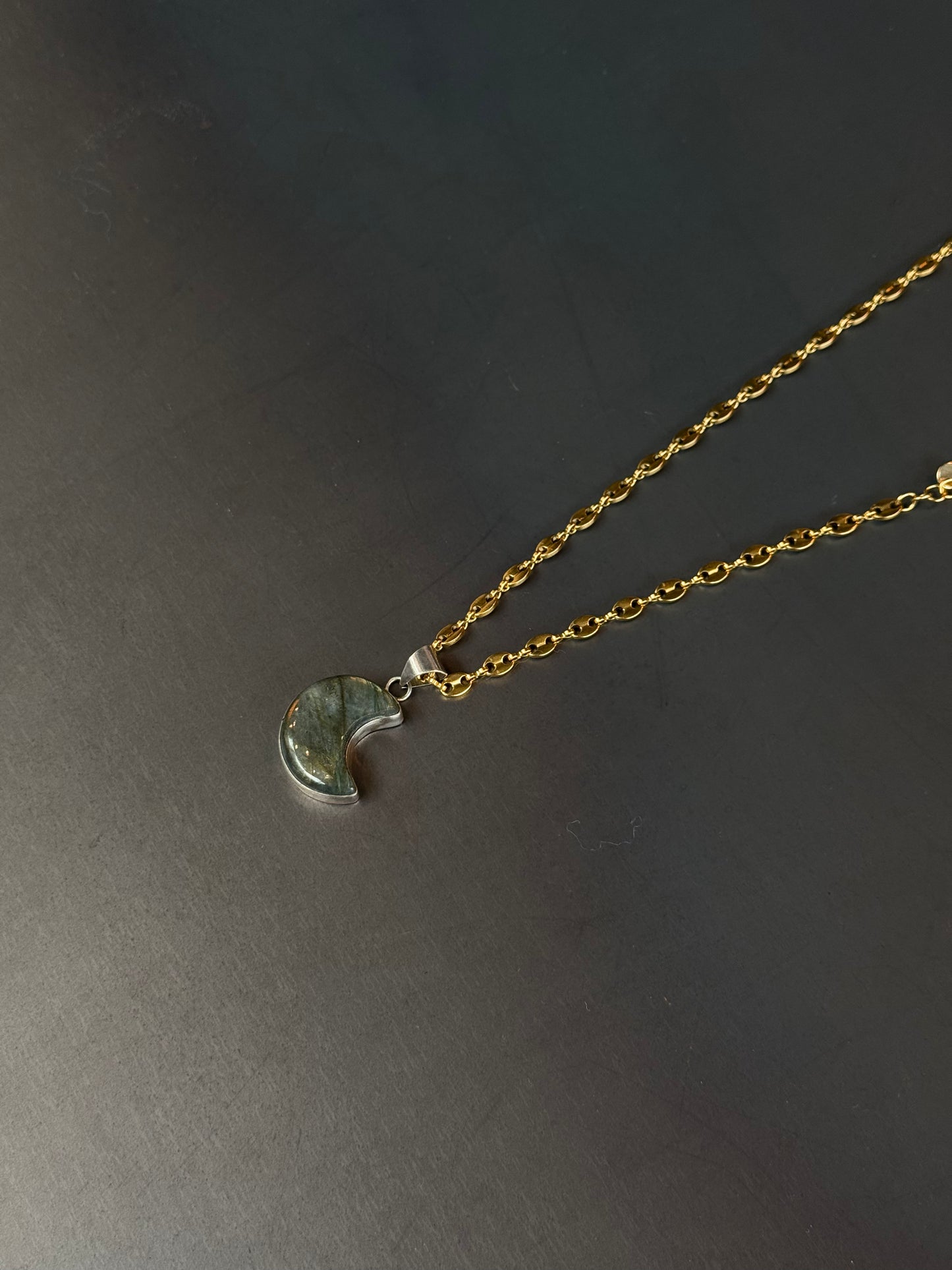 Gena Paige Designs - Bean Labradorite Moon Necklace