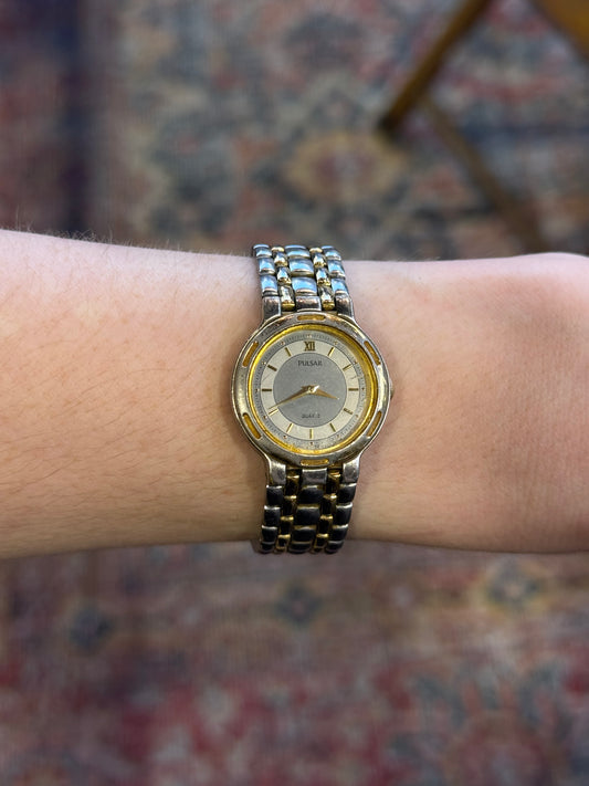 Seiko Pulsar Two-Tone Ornate Band