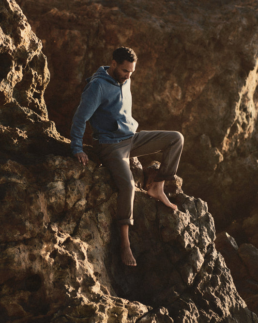 Taylor Stitch - The Baja Pullover in Washed Indigo Terry