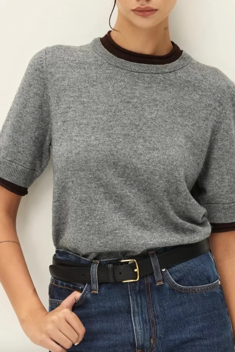 Sloane Contrast Crew Neck Sweater