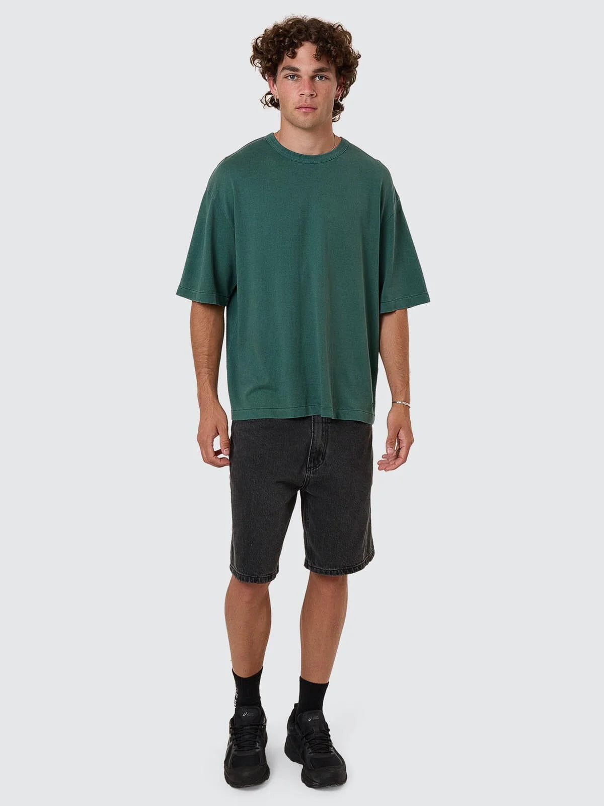 Thrills - Hemp Embro Contrast Stitch Boxy Crop Tee