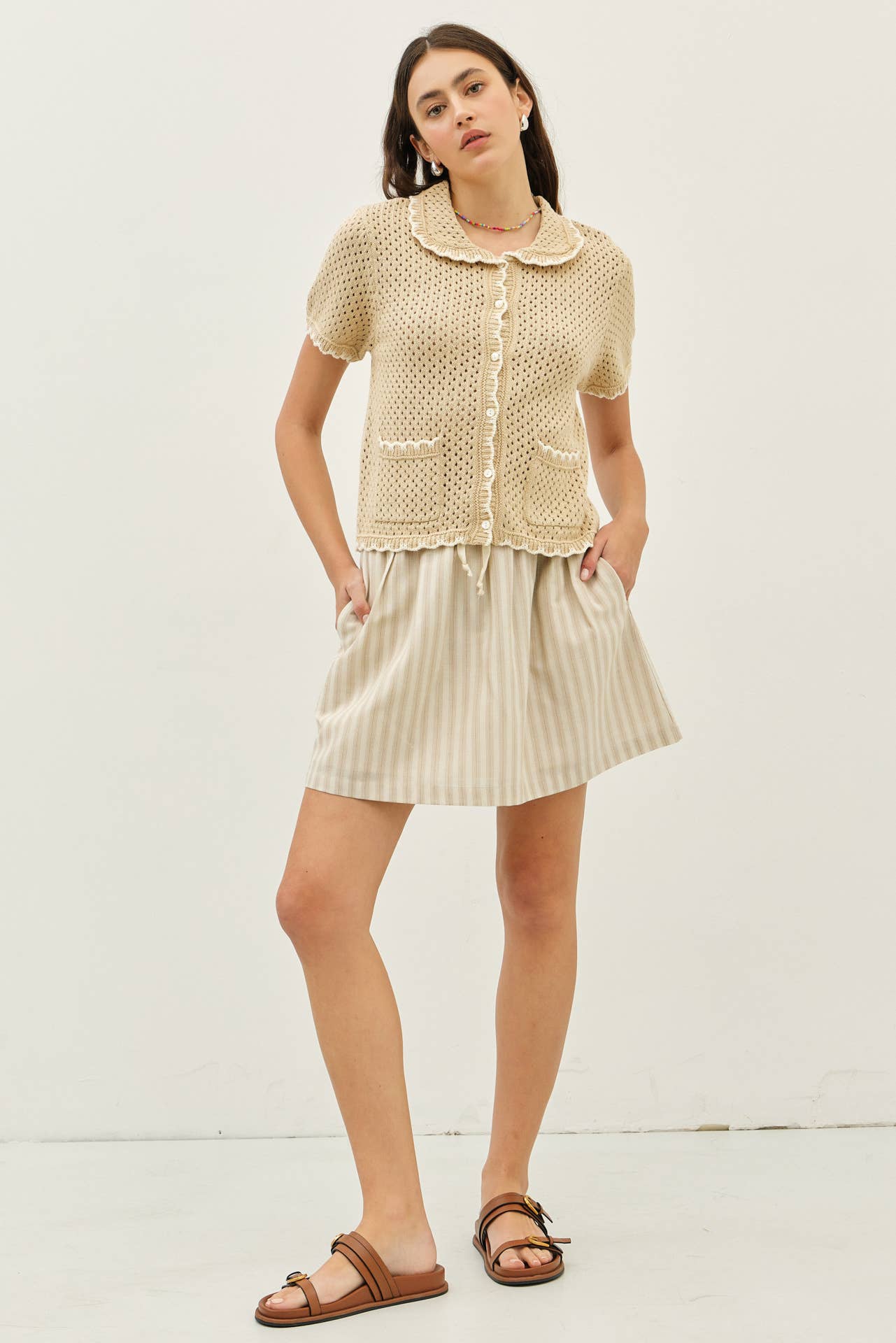 Scallop Button-Down Sweater