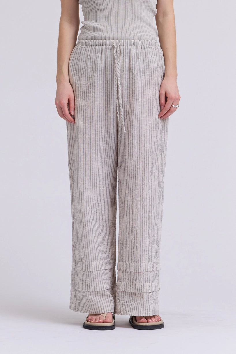 Striped Drawstring Waistband Pants