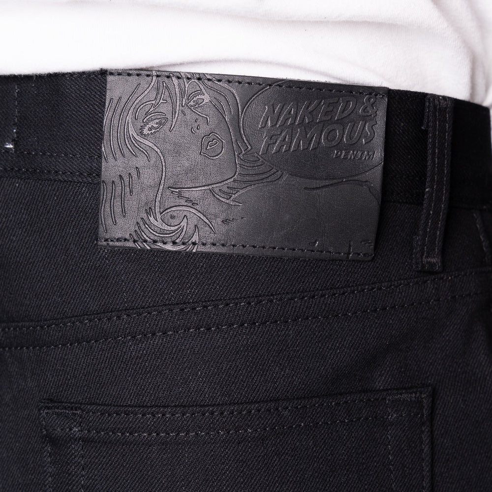 Naked and Famous - Weird Guy Solid Black Selvedge