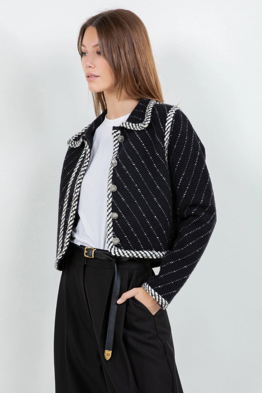 W+C - Maren Tweed Crop Cardigan