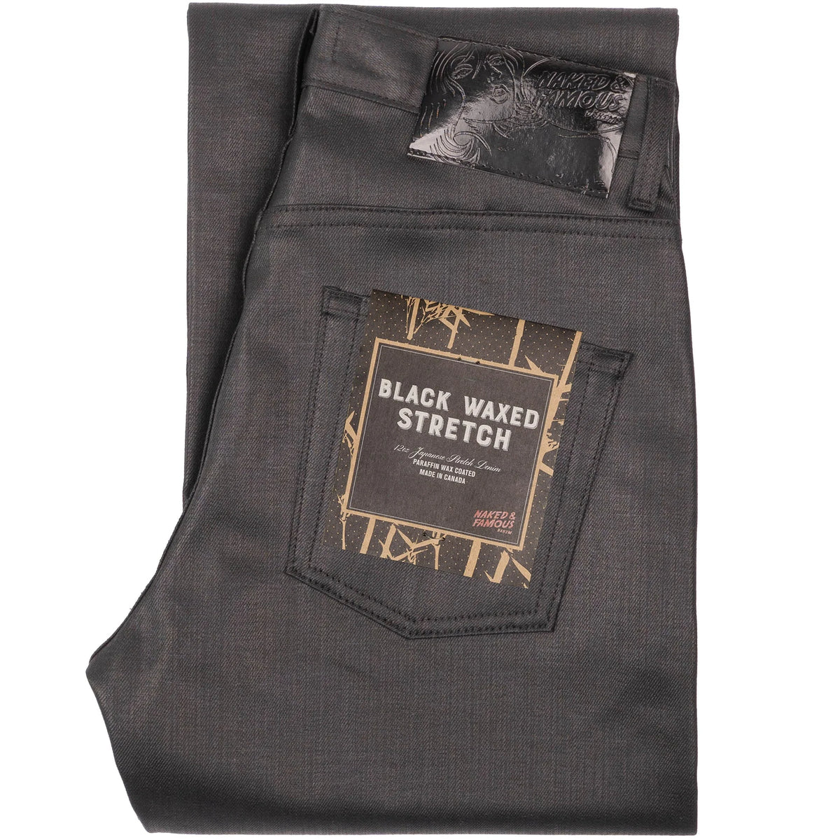 Naked and Famous - Strong Guy Wax Coated Black Stretch - 31