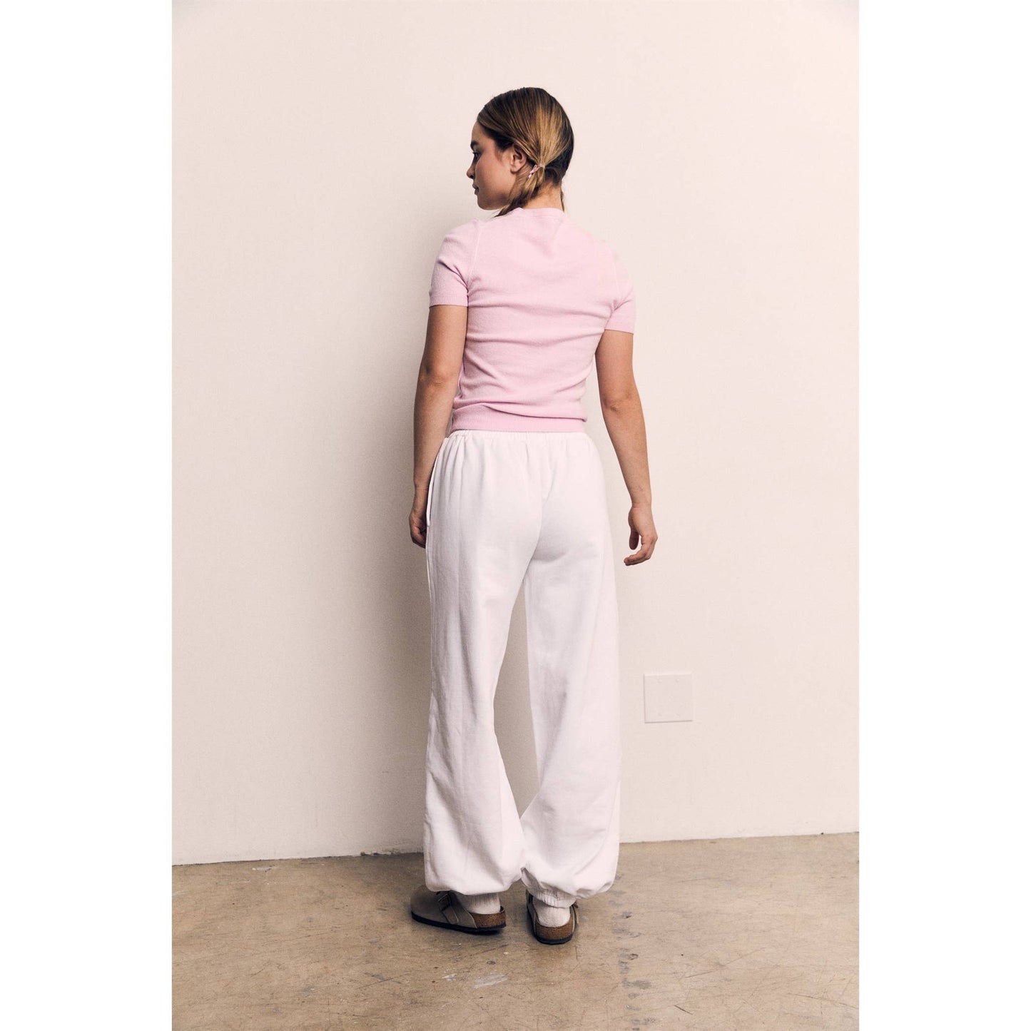 Contrast Fine-yarn Sweater Top