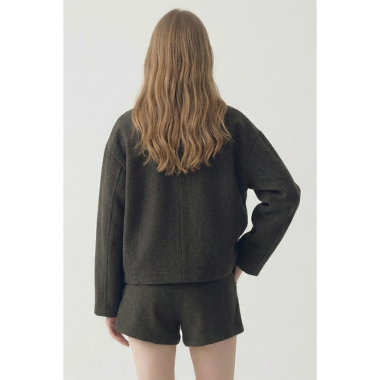 Front Zip Wool Jacket