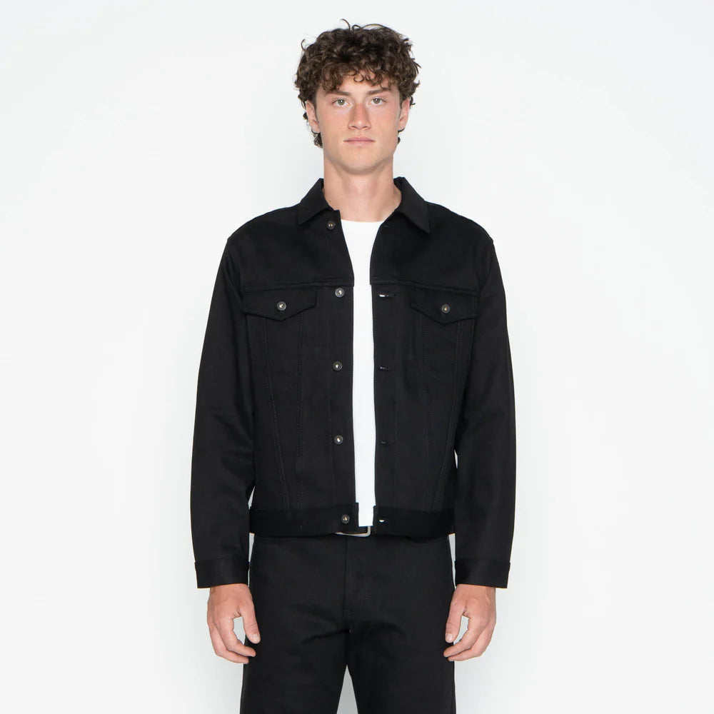 Denim Jacket Solid Black Selvedge
