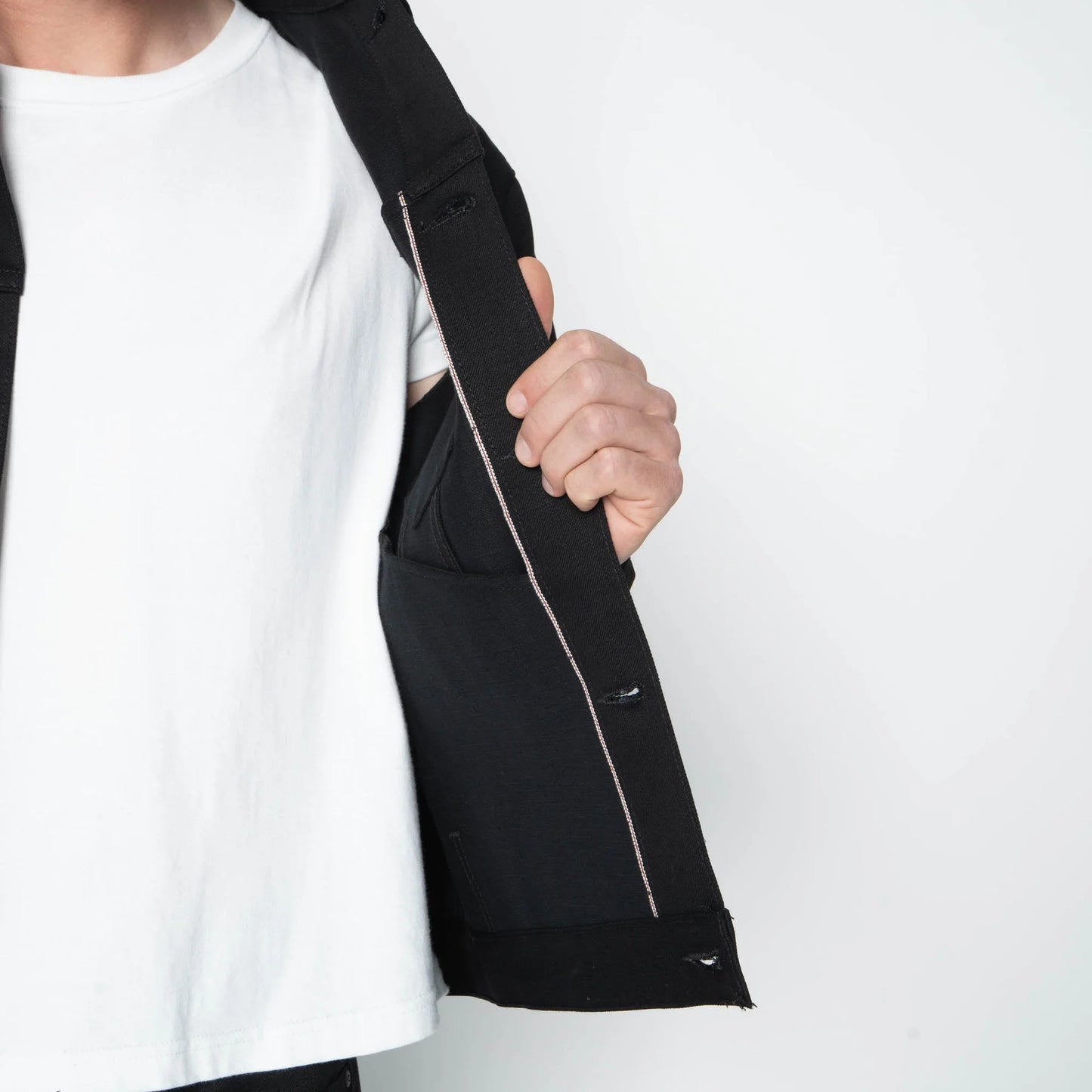 Naked and Famous  - Solid Black Selvage Denim Jacket
