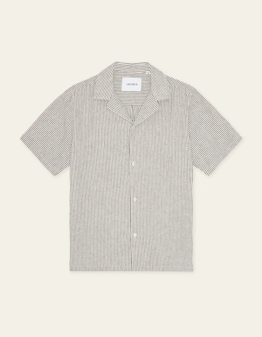 Les Deux - Stripe Cotton-Linen SS Shirt