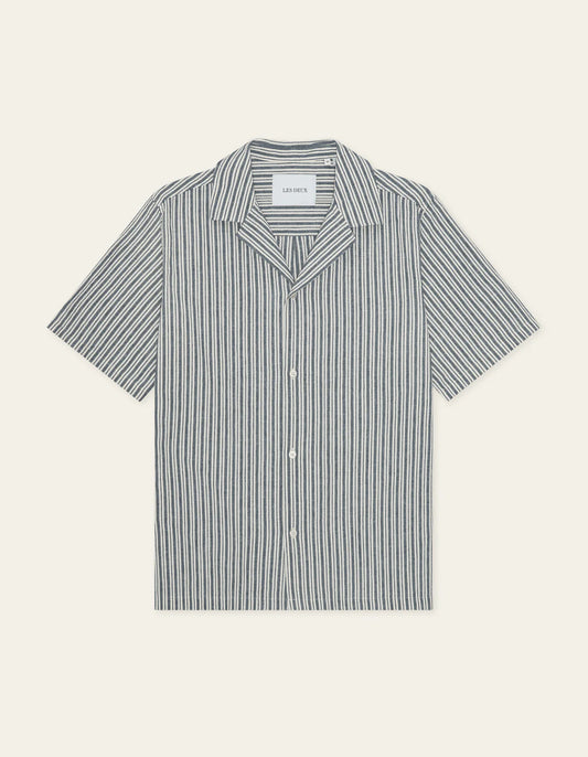 Stripe Cotton-Linen SS Shirt