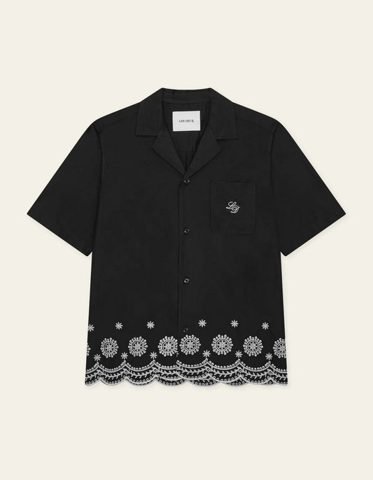Les Deux - Border Embroidery Shirt Black