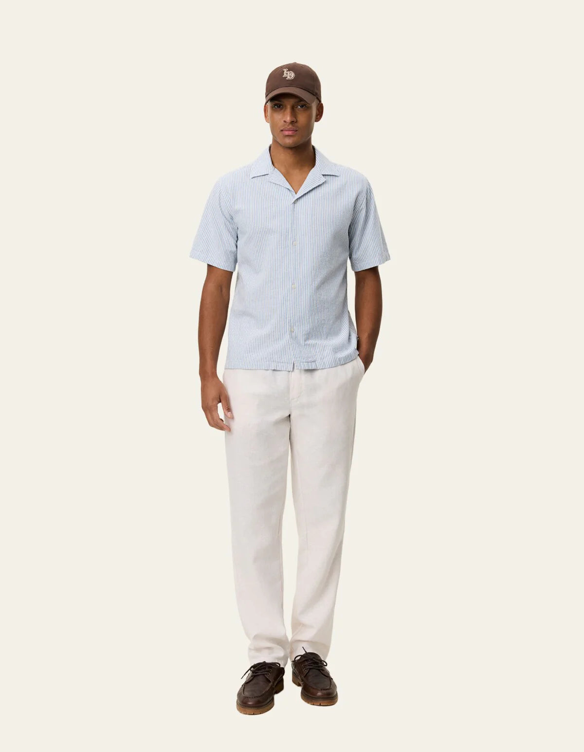 Lukas Stripe Cotton Linen SS Shirt