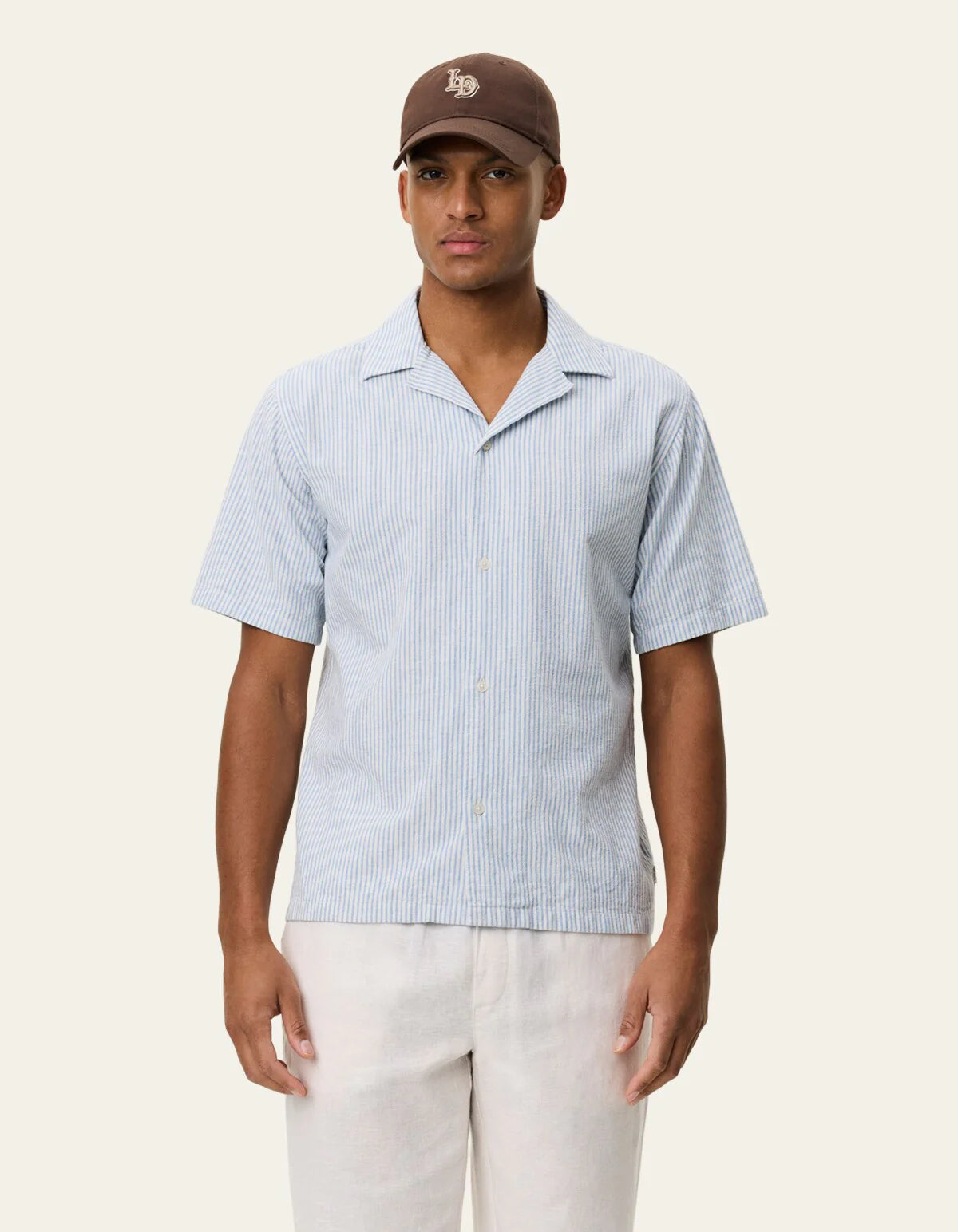 Lukas Stripe Cotton Linen SS Shirt