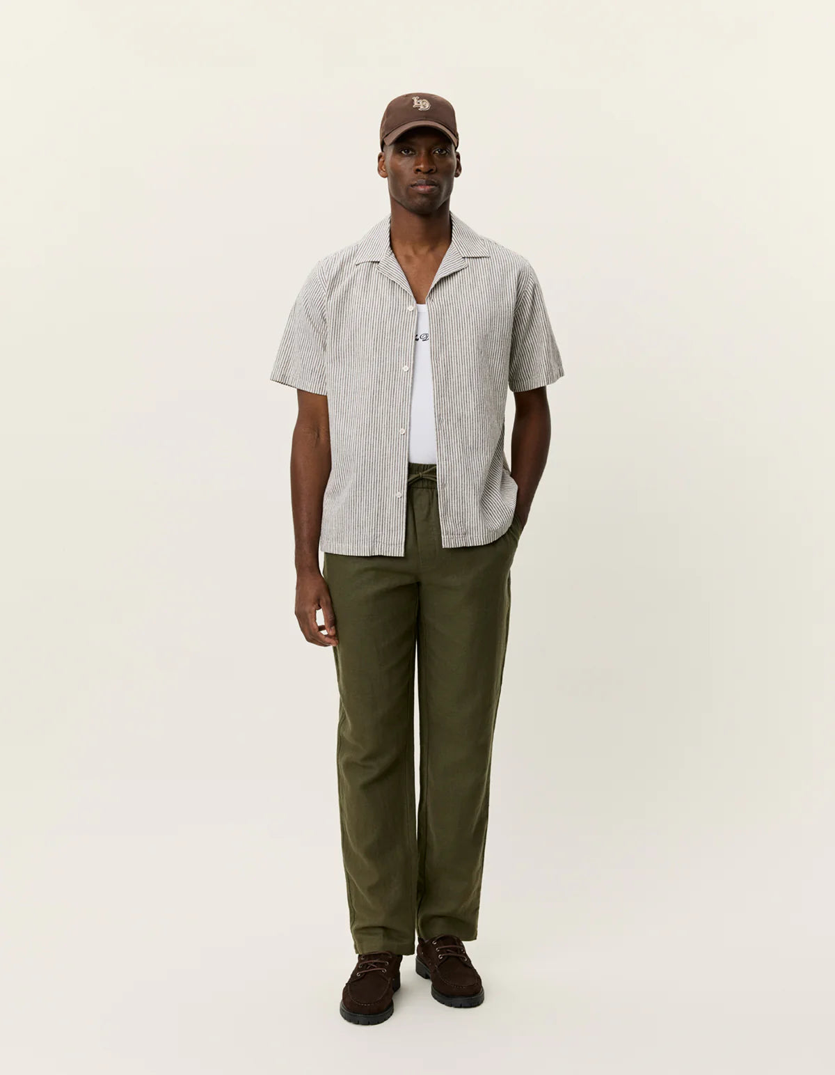 Lukas Stripe Cotton Linen SS Shirt