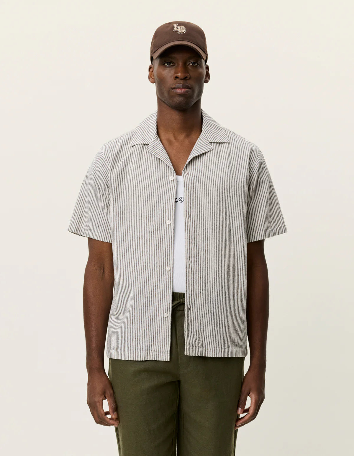 Les Deux - Stripe Cotton-Linen SS Shirt