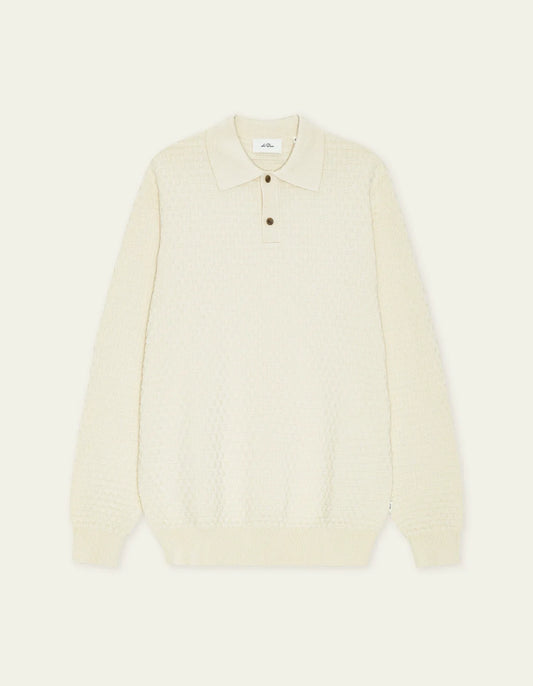 Check Structure Knitted LS Polo