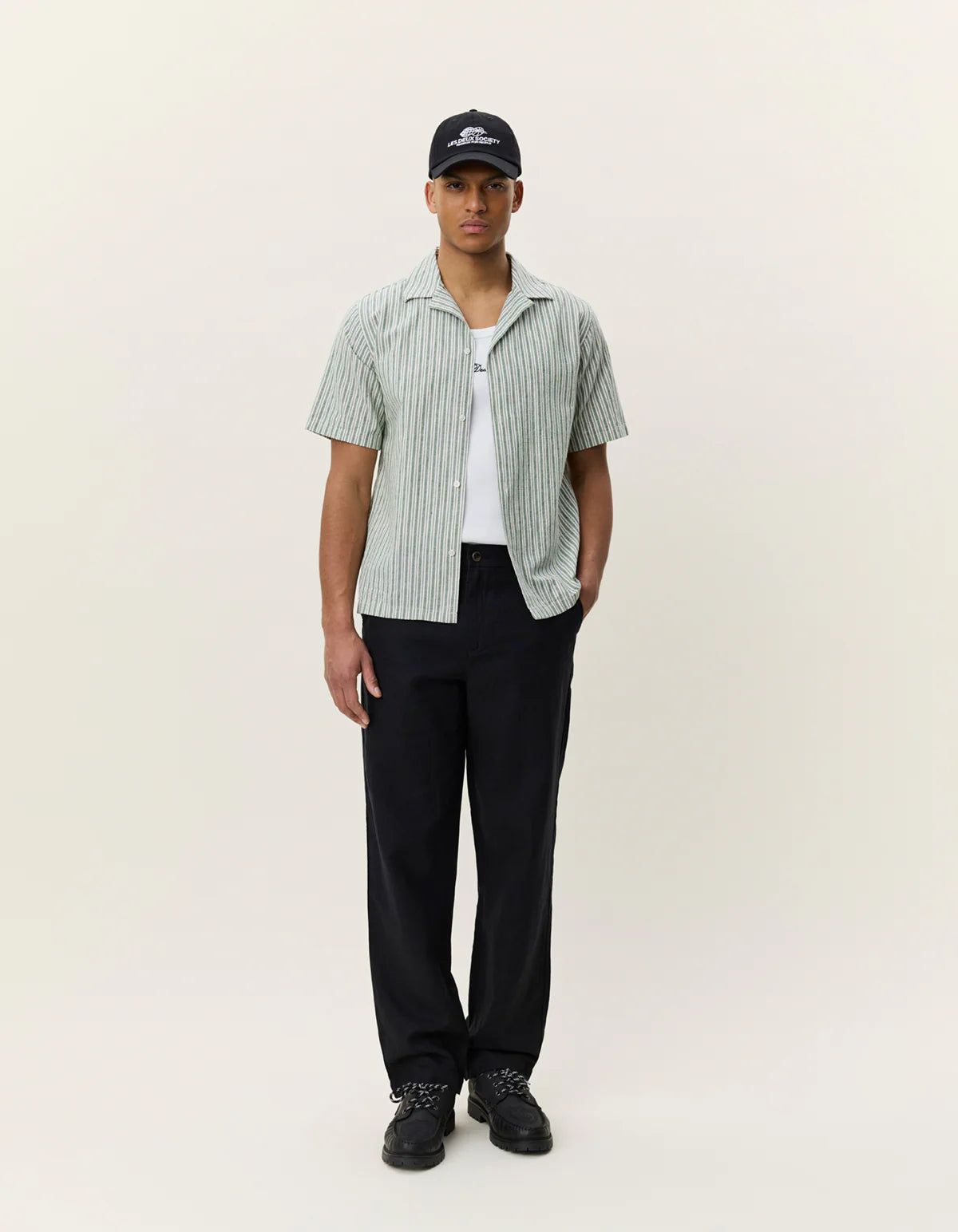 Stripe Cotton-Linen SS Shirt