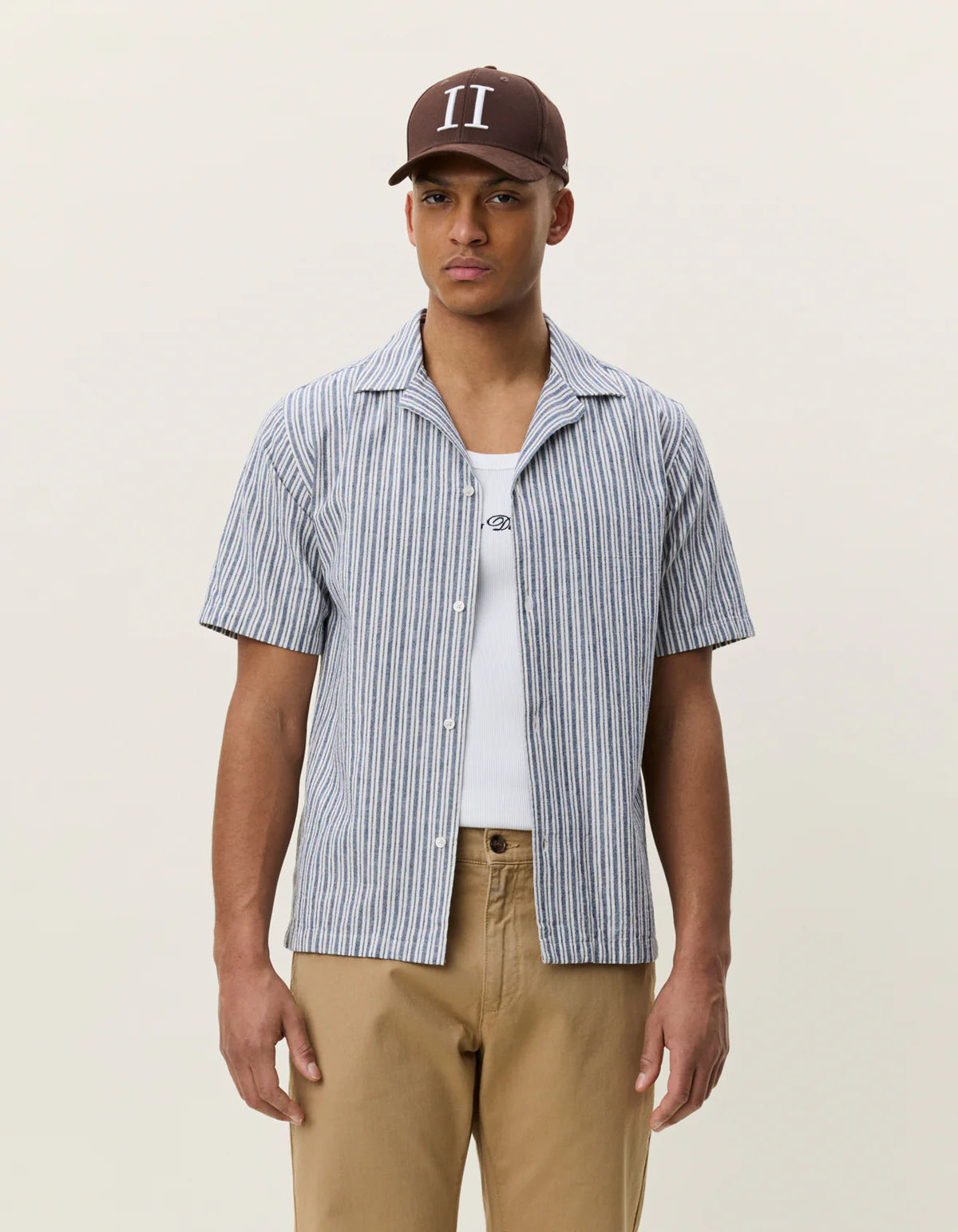 Stripe Cotton-Linen SS Shirt