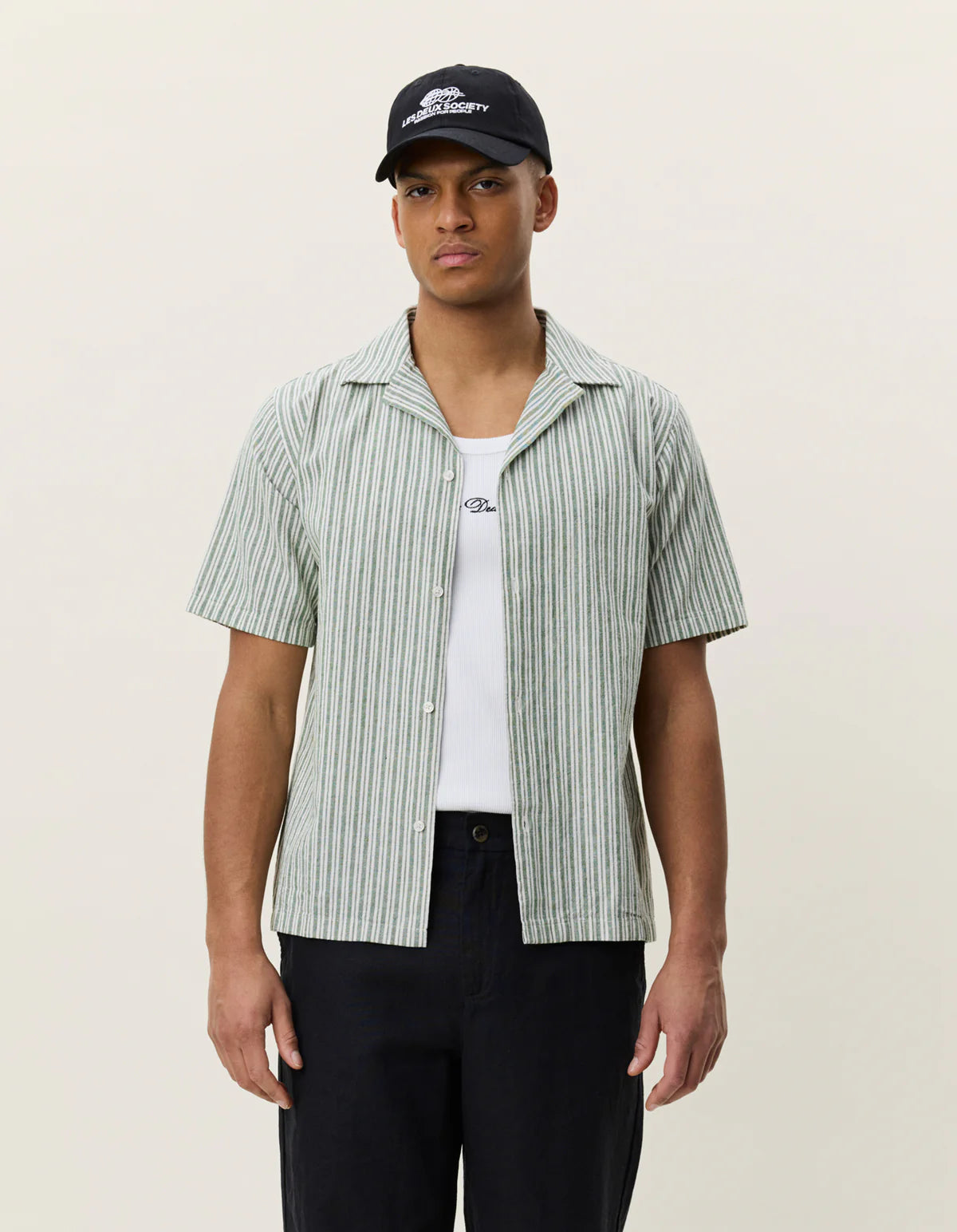 Stripe Cotton-Linen SS Shirt