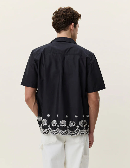 Les Deux - Border Embroidery Shirt Black