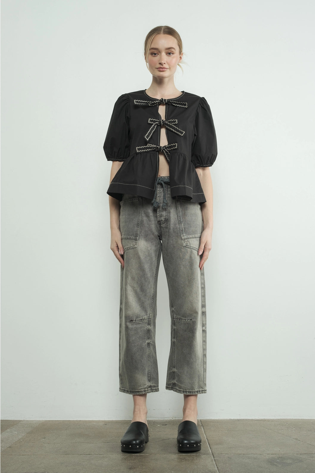 Hanna Eyelet Barrel Pants