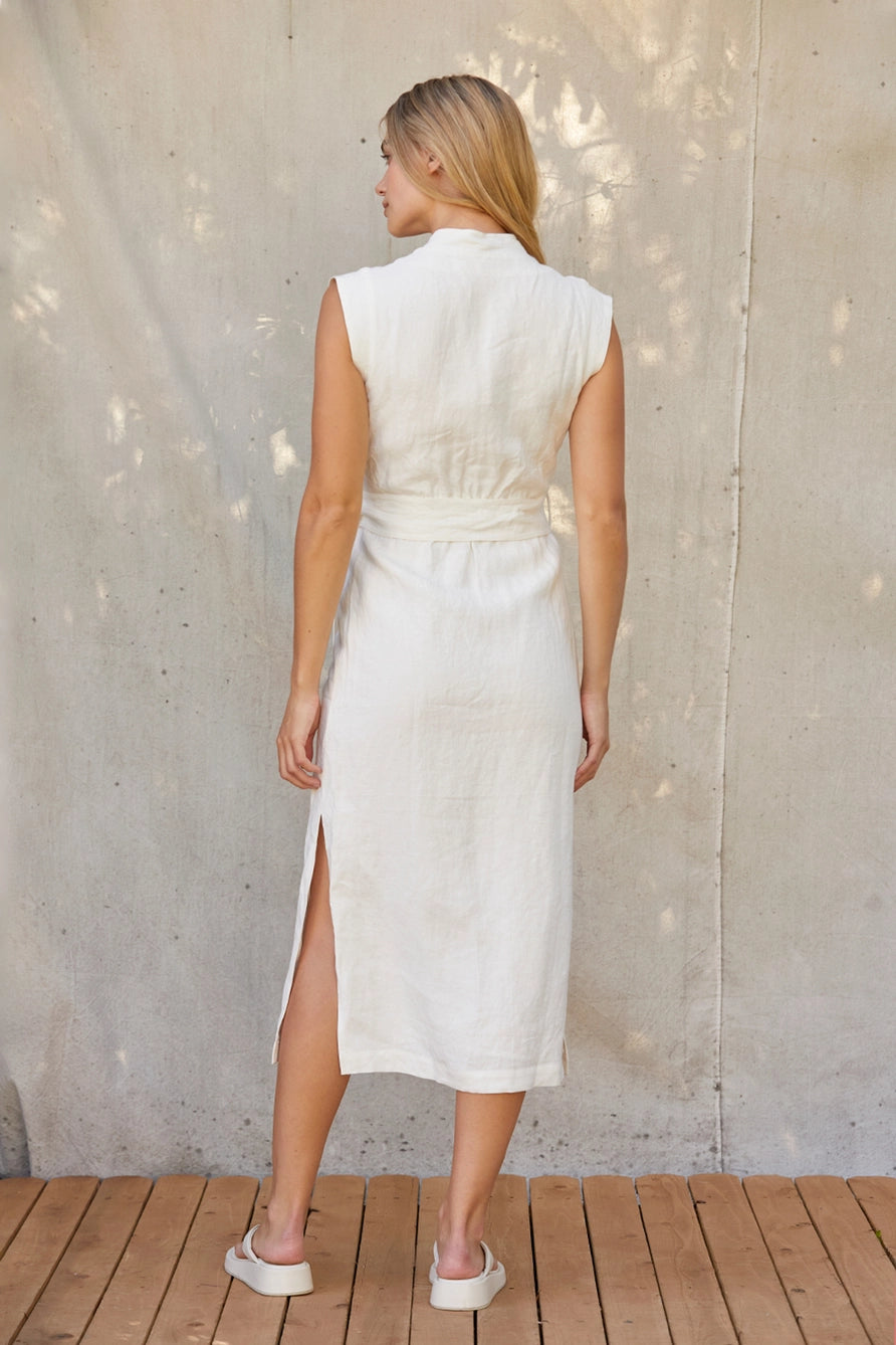 Lelina Linen Wrap Dress