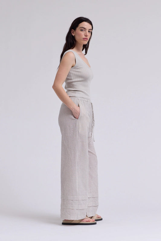 Striped Drawstring Waistband Pants