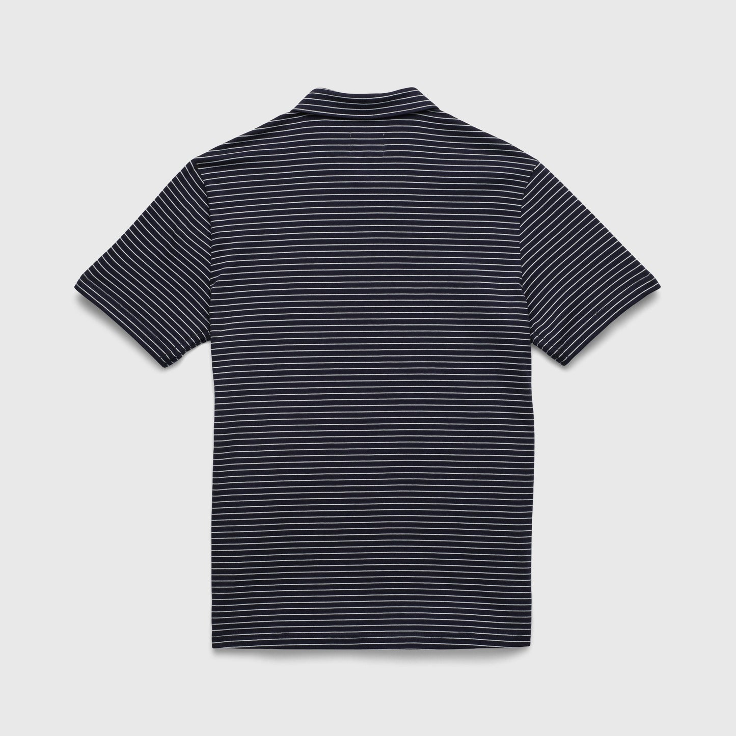 Michael Stripe cotton 4 button placket Polo - Navy Stripe