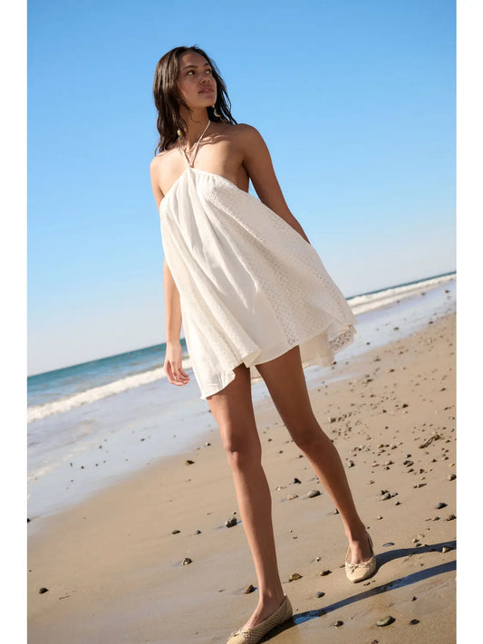 Promesa - Floral Lace Mini Halter Dress