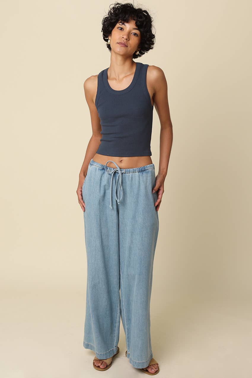 Jane Ribbed Scoop Neck Crop Tank