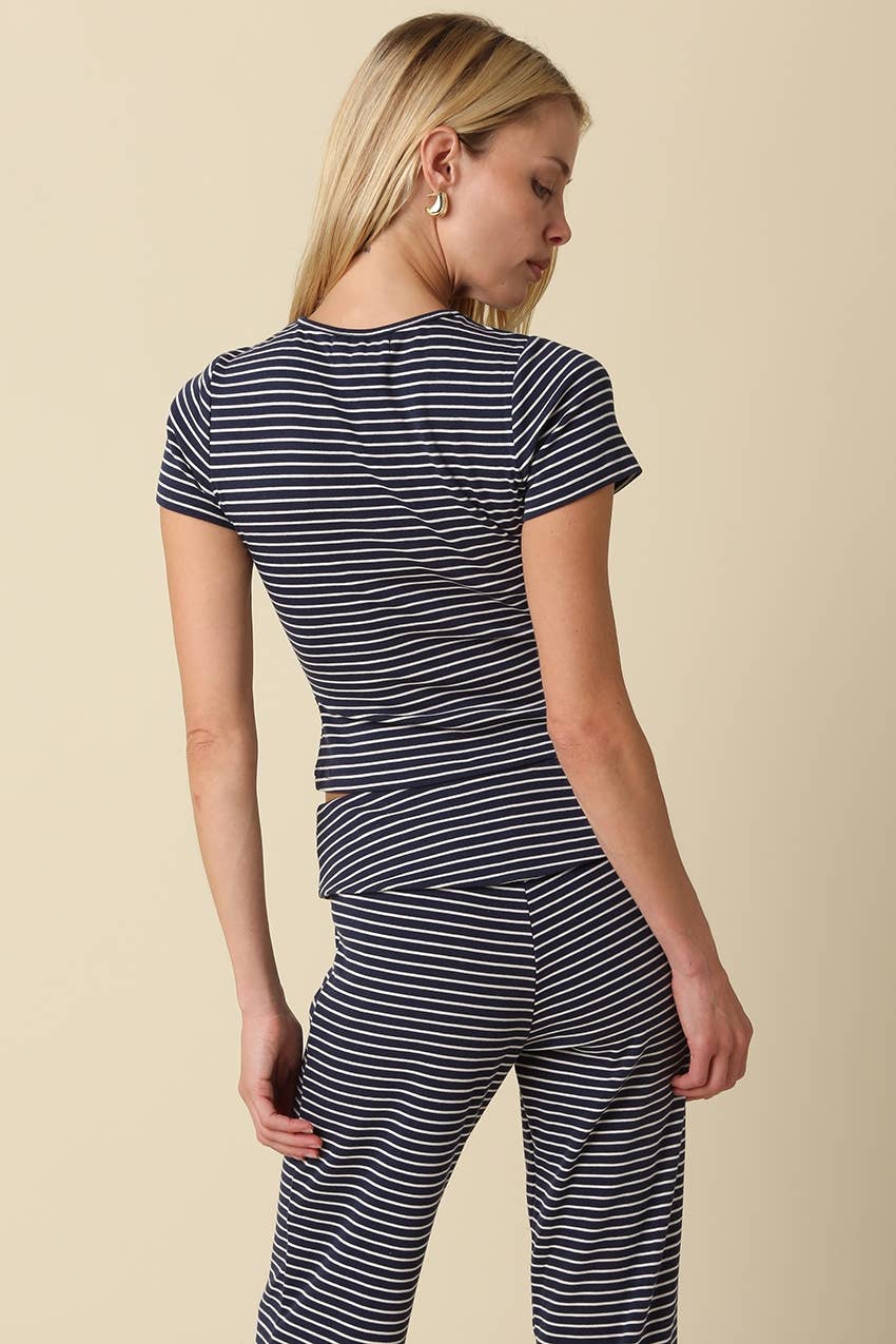 Pepper Stripe Knit Pants Set