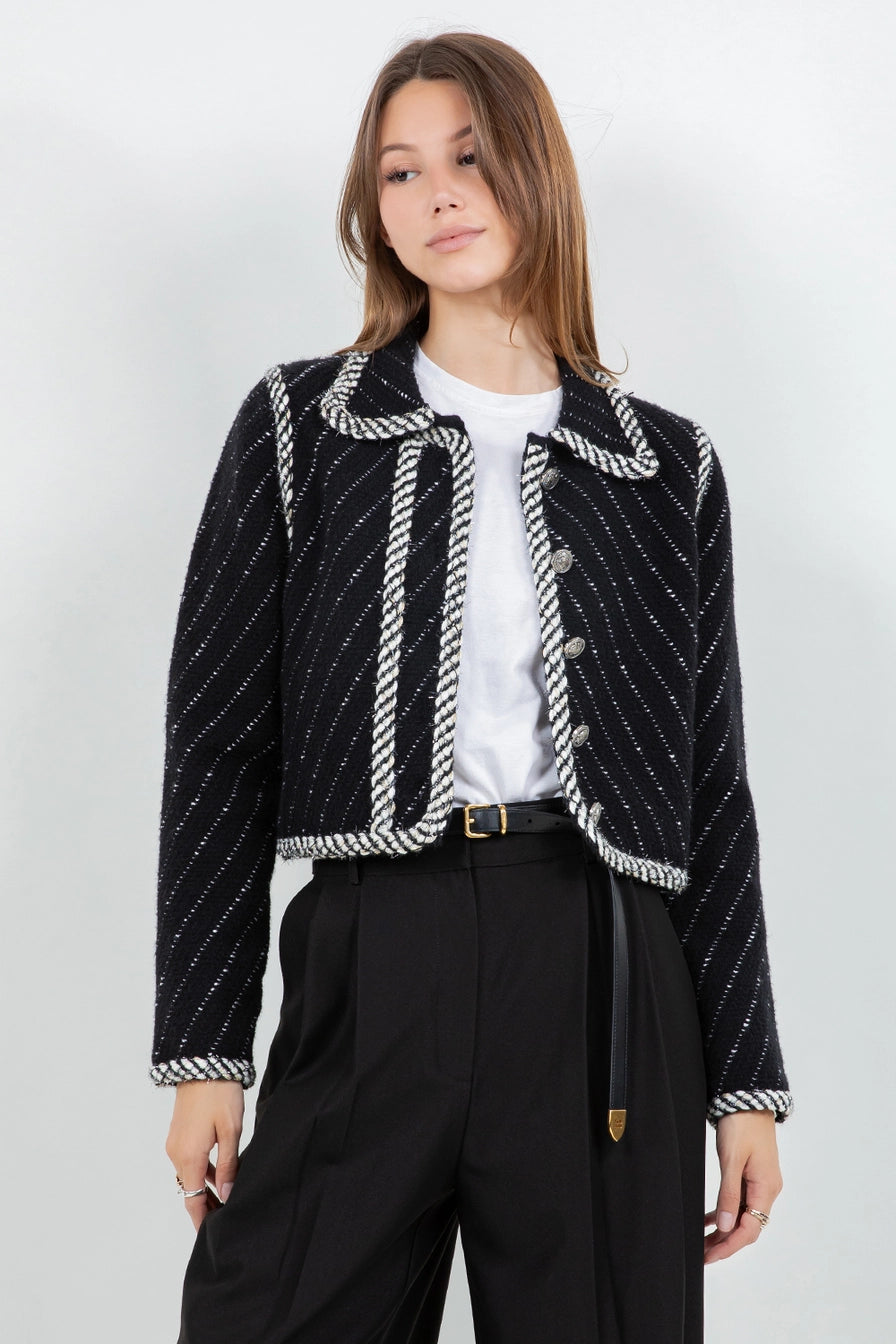 W+C - Maren Tweed Crop Cardigan