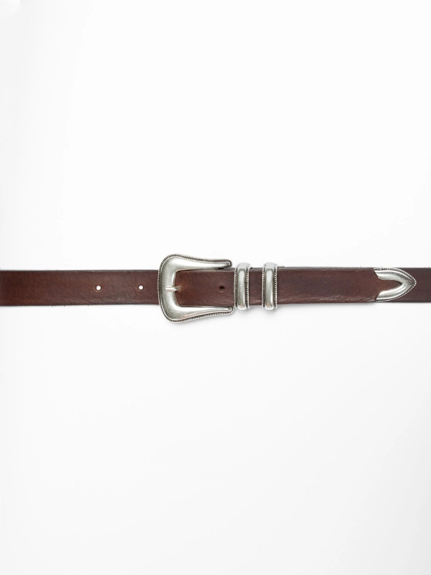Nudie Jeans Co - Western Silver Belt Dark Brown