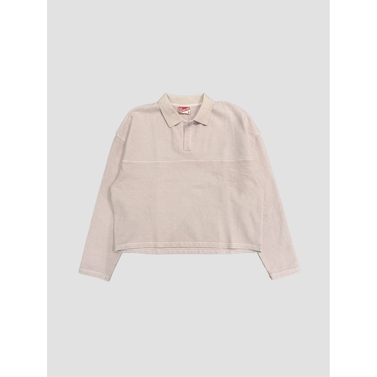 Acid Wash Rugby Style Collared Sweatshirt
